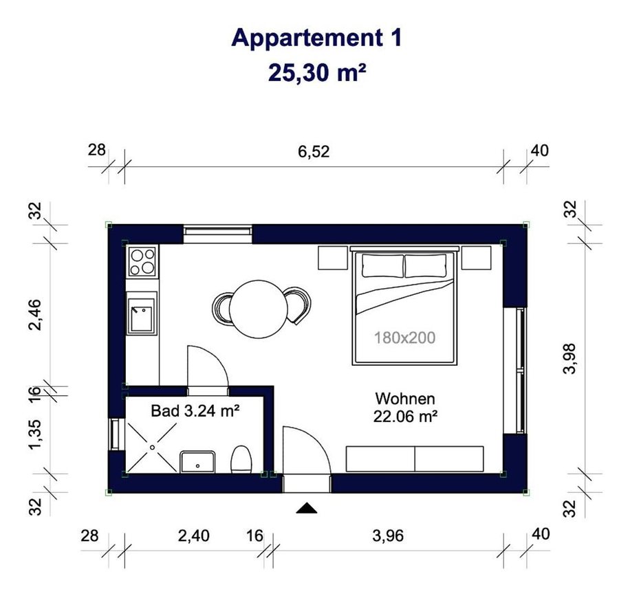 Grundriss Wohnung 1
